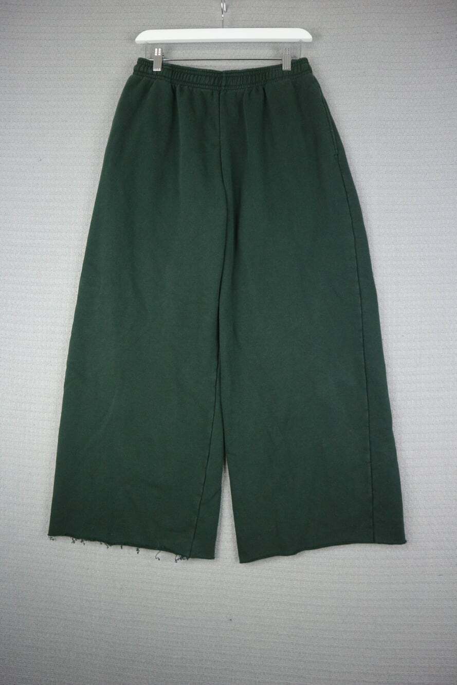Uniqlo Mens Wide Leg Raw Hem Sweatpants Forest Green M